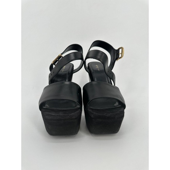 Celine Black Suede Platform Wedge Sandal 130 mm / Arch 80 Platform Wedge 37 1/2 - Picture 2 of 8